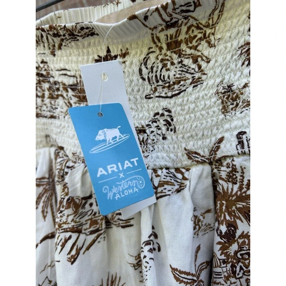 New Ariat x Western Aloha sz L Skirt Coastal Cowgirl Festival Rodeo Hawaiian